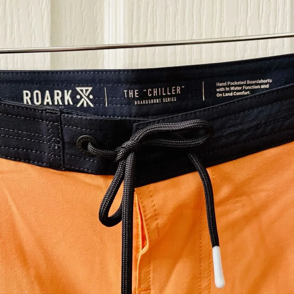 Roark Chiller Mixtape 17”‎ Boardshorts Orange Men's 38 Swim Trunks Shorts RB454